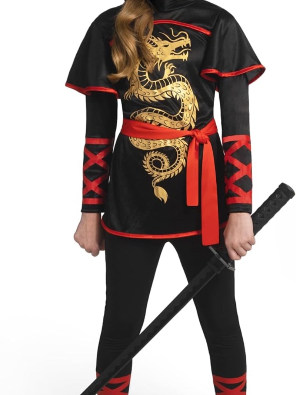 BRAND NEW girl youth dragon ninja halloween 4 pcs costume size L 12-14